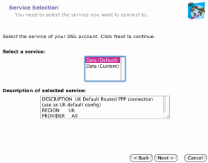 Choose Plusnet from the Service list and click Next.